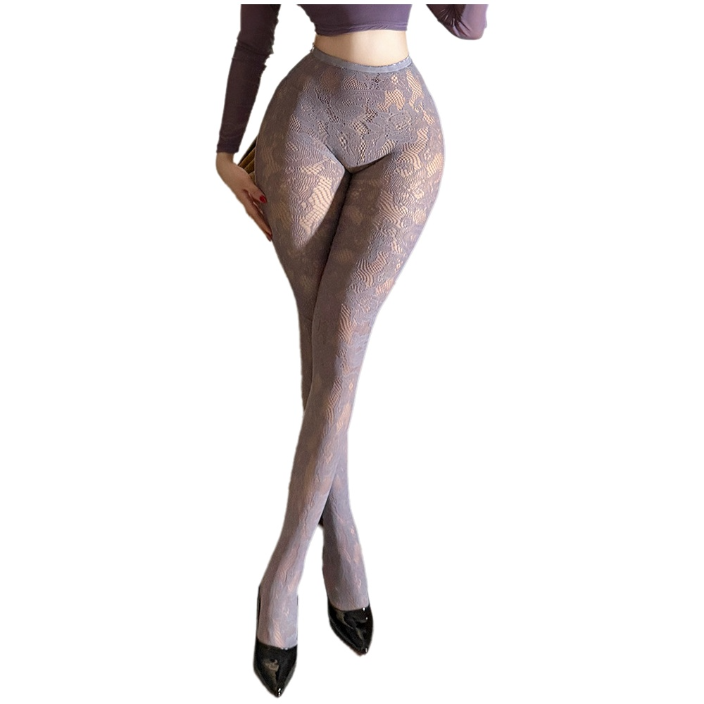 Fishnet Stocking Women - Collant da donna in pizzo floreale
